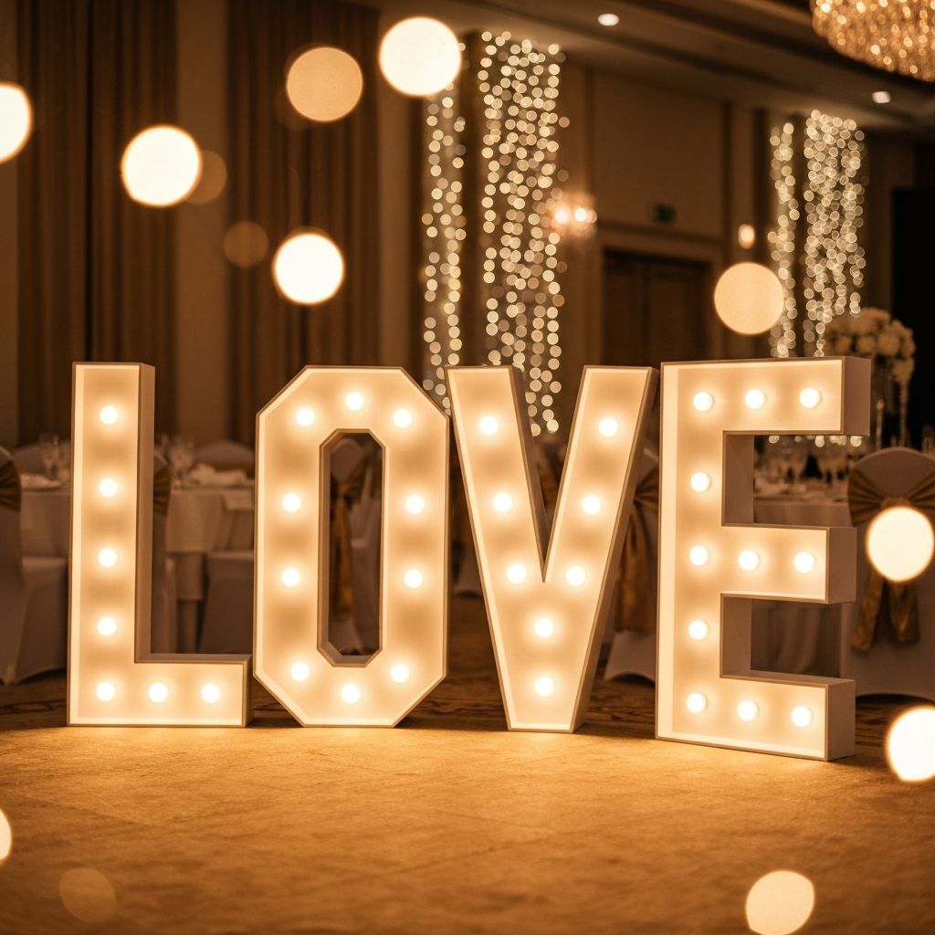 Lettres L.O.V.E lumineuses